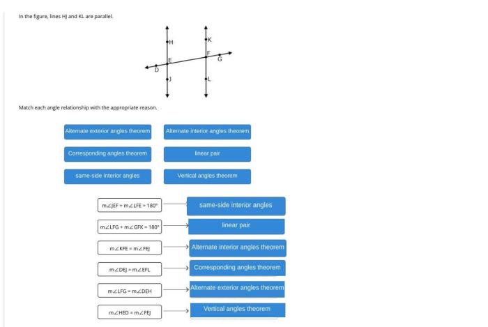 Match each angle relationship with the appropriate reason