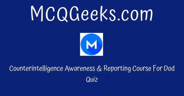 Counterintelligence awareness and reporting for dod answers